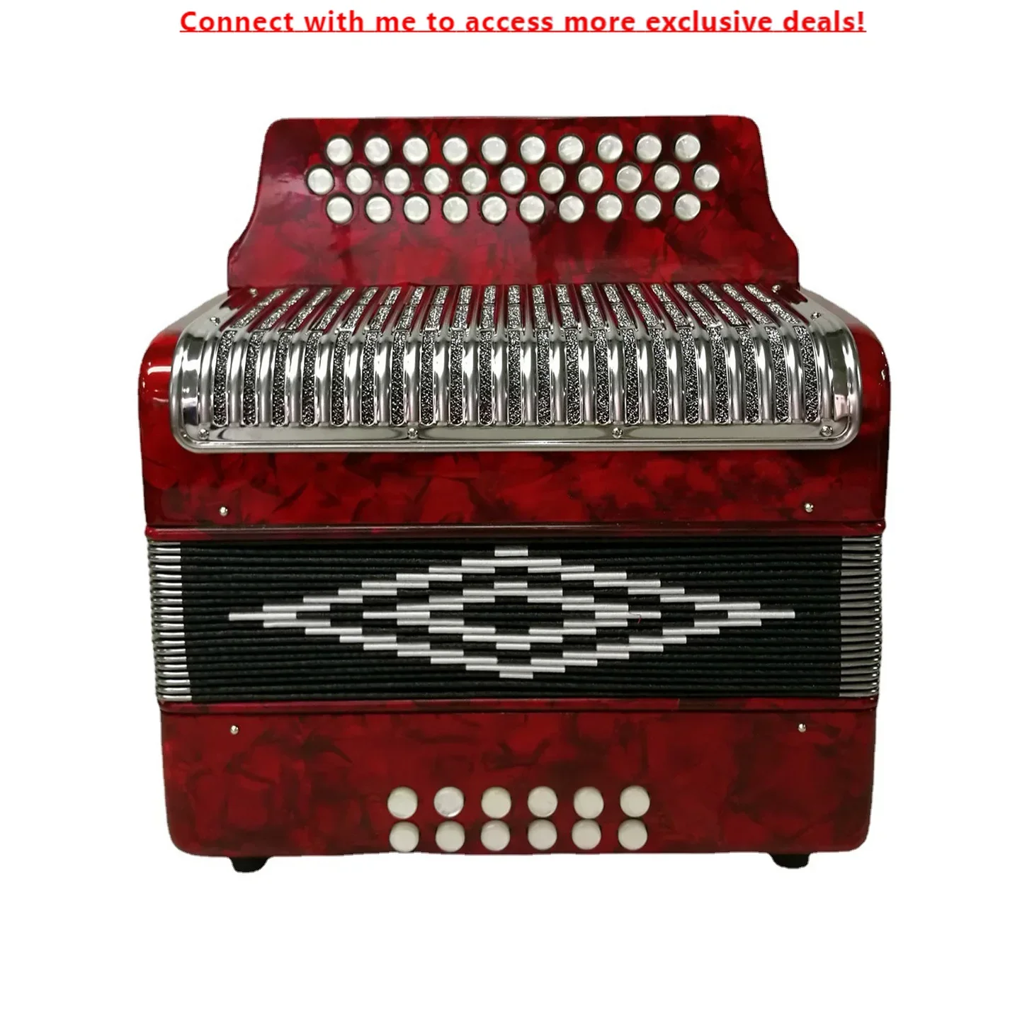 

SEASOUND OEM Professional 31 Buttons 12 Bass Button Accordion Instrument Diatonic JB3112C With Red And White Buttons