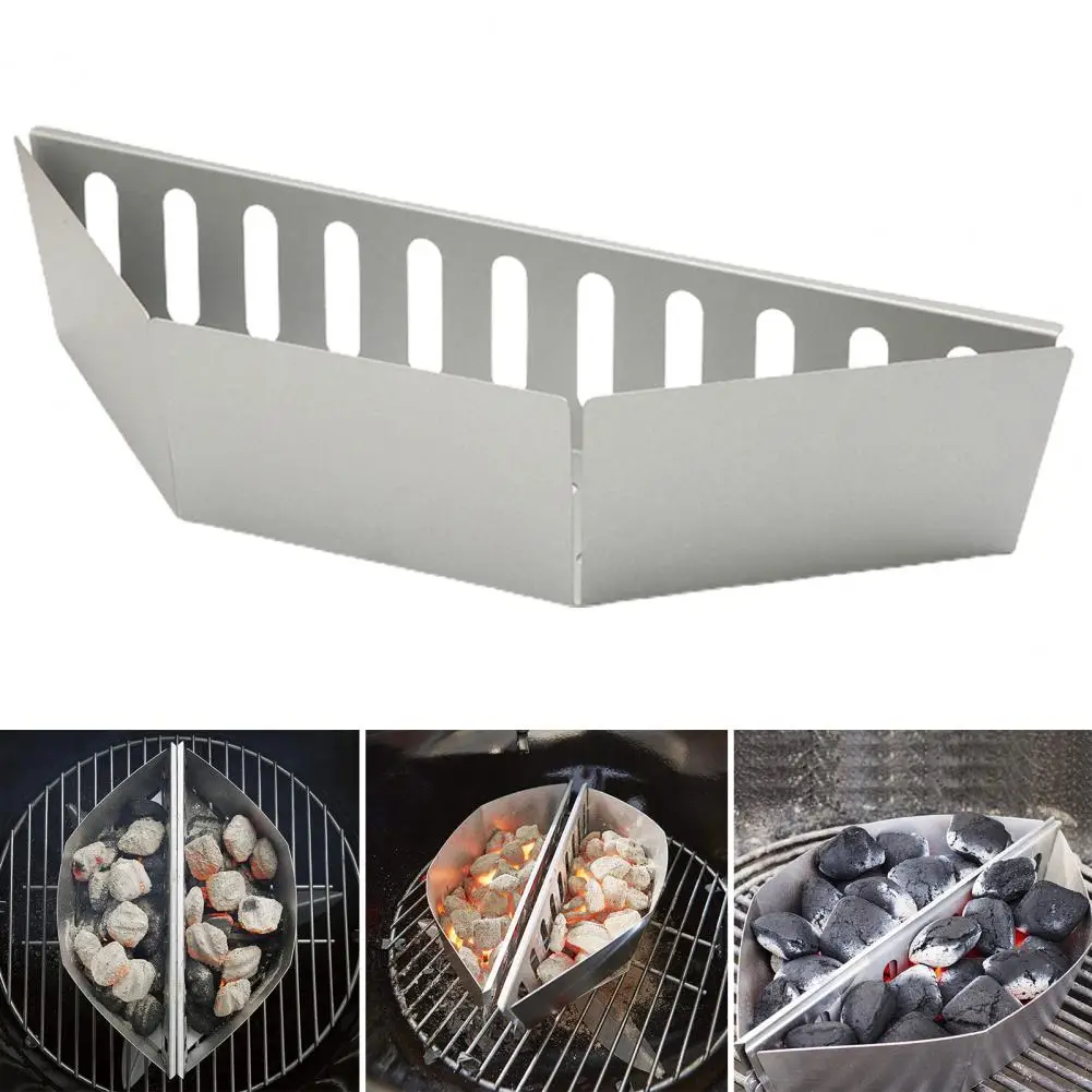 Char-Basket Rustproof Heat-Resistant Wood Chips Charcoal Briquette Holder Outdoor BBQ Grilling Accessories