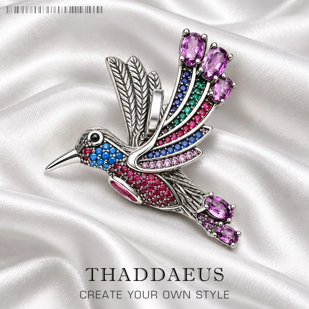Colourful Hummingbird Pendant Brand New Jewelry Bohemia 925 Sterling Silver Accessories Summer Gift For Women