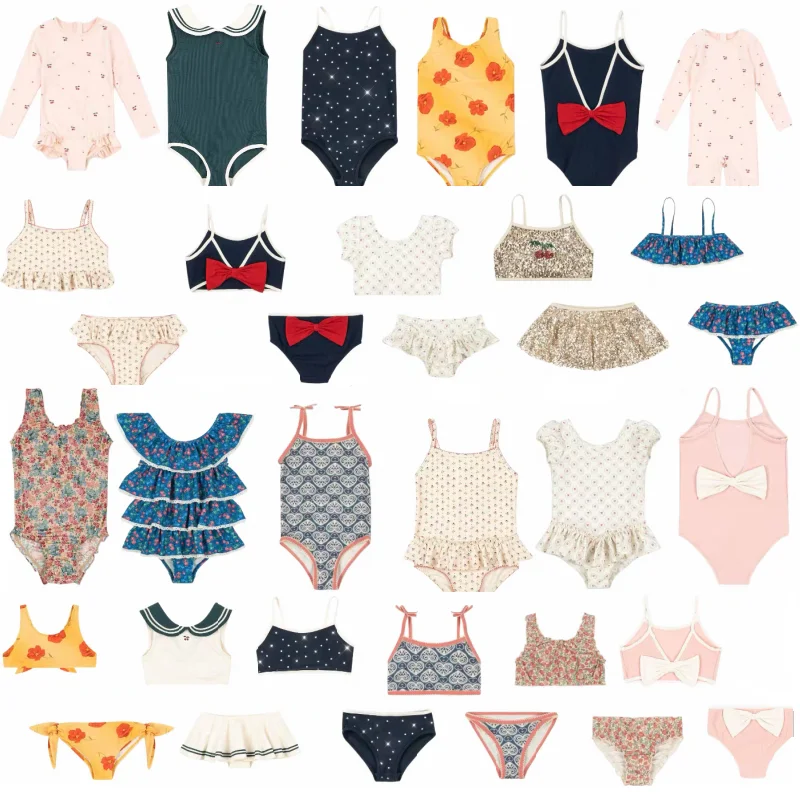 

Детский купальник для девочек 2026: Новинка лета, цветочный принт, быстросохнущий, с защитой от солнца, цельный или раздельный, для пляжного отдыха