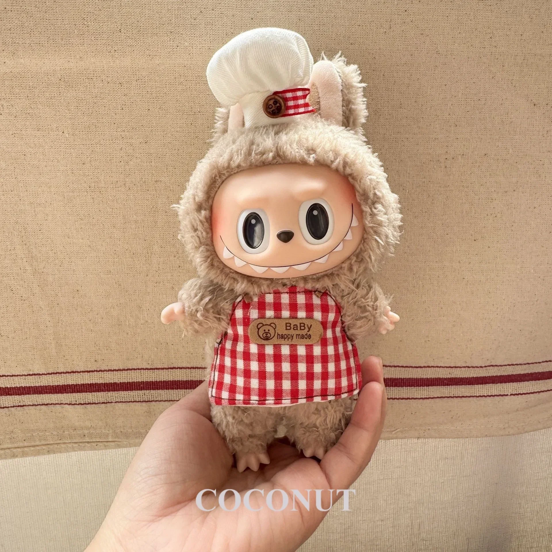 Ropa Labubu: Mini juego de gorro de chef: aspecto culinario juguetón para muñecas de 17 cm, perfecto para juegos de rol