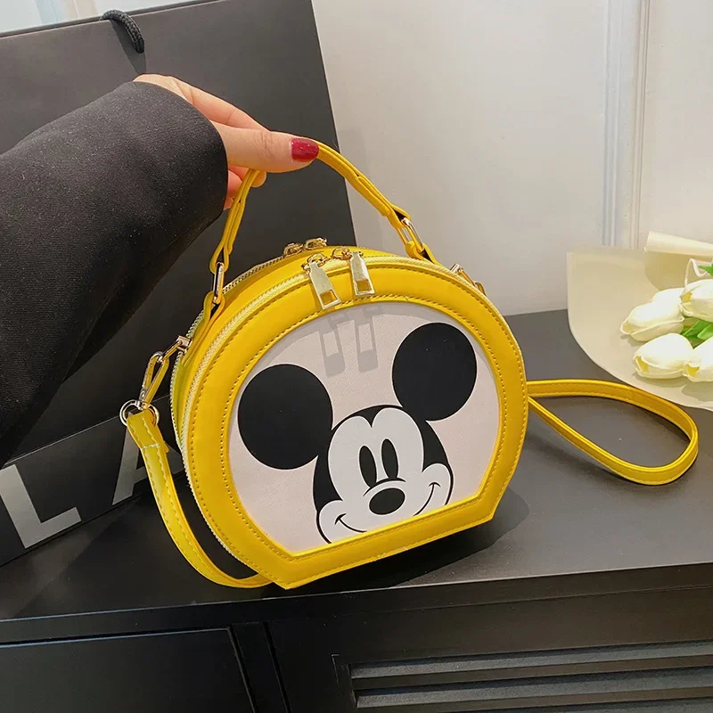 Disney Mickey Mouse Messenger Bag Women Fashion Handbag Small Crossbody Bag Tote Girls Korean Version Leather Shoulder Bags Gift