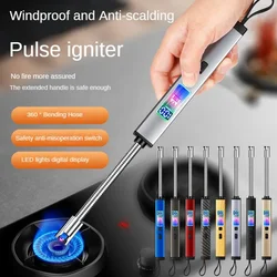 2024 Windproof Plasma Pulse Ignitor Portable Candle Aromatherapy Windproof Lighter Cigarette USB Rechargeable Electric Lighter