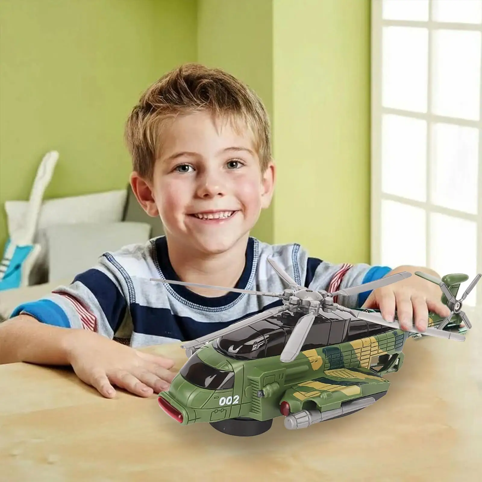 Electric Helicopter Toy with Lights Battery Powered for Toddlers Baby Boys