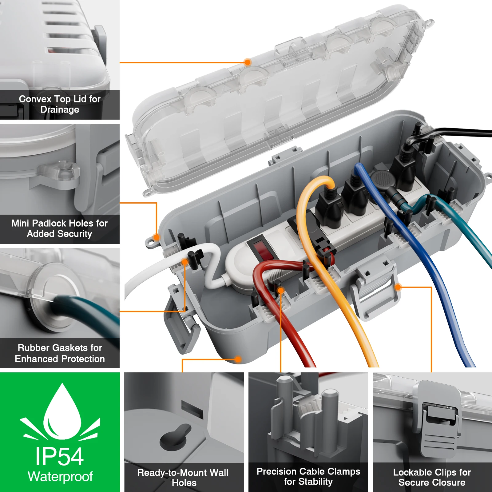 กล่องไฟฟ้ากลางแจ้งขนาดกลาง ป้อ - Outdoor Power Strip With Cover บทวิจารณ์และราคา
