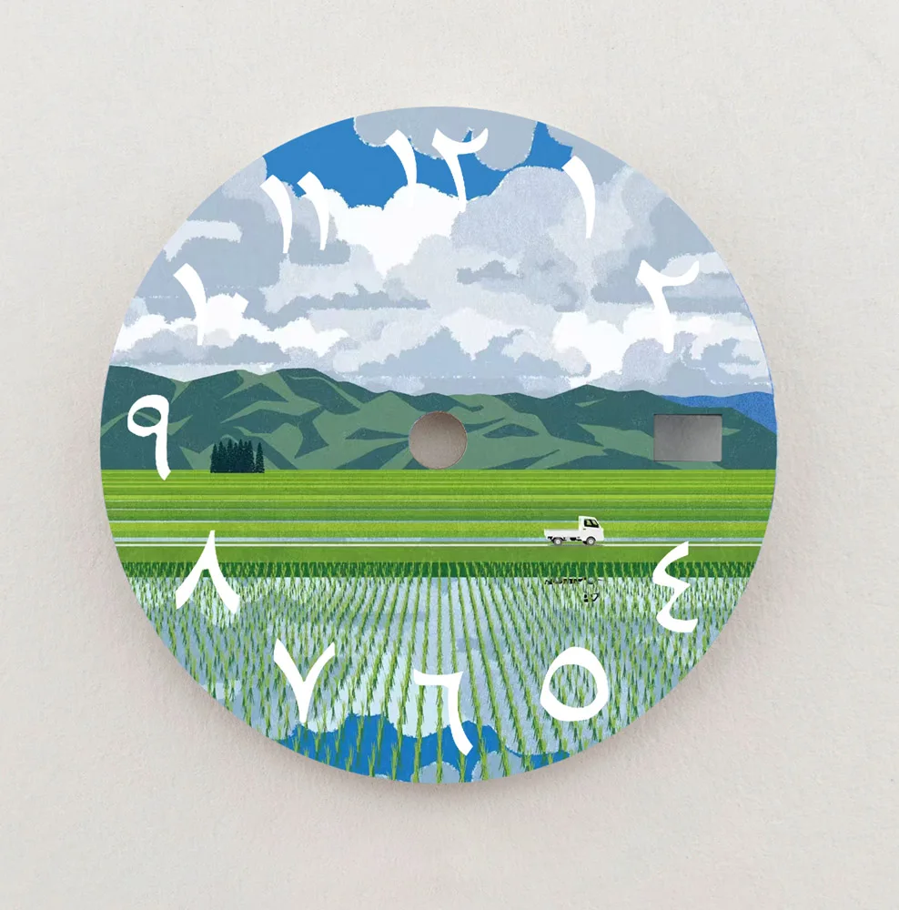 Nh35 dial cenário natural dial 28.5mm algarismos árabes dial caber nh35/36 movimento relógio peças de reposição acessórios logotipo personalizado