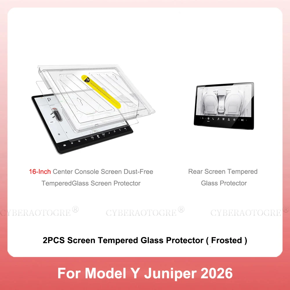 For Tesla Model Y Juniper 2026 16-inch Tempered Glass Screen Protector Matte Anti Glare HD Center Control Film Protection Cover image 3