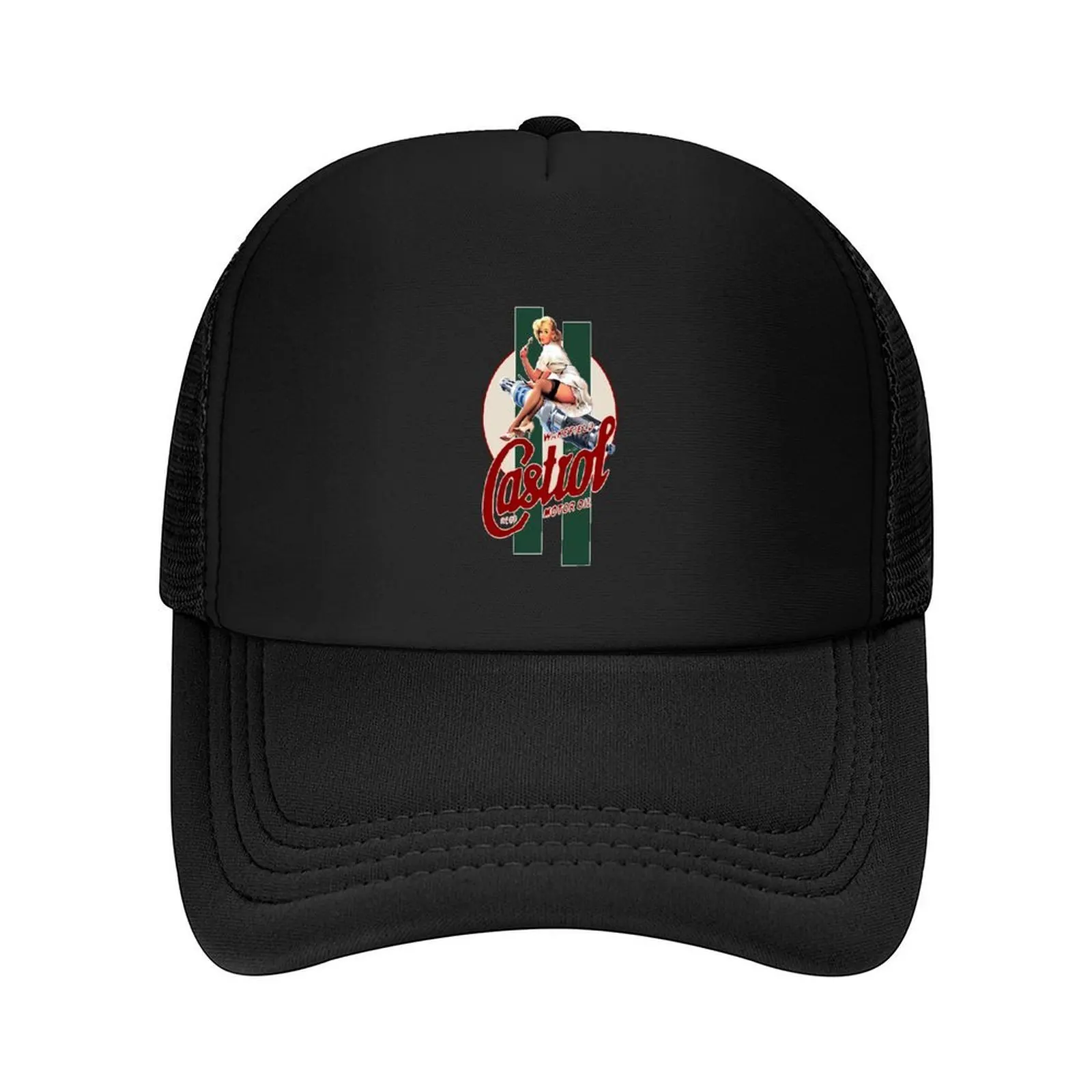 

Castrol Vintage Pin Up Stripes Baseball Cap Snapback Cap Hip Hop Beach Winter hat Female Men's