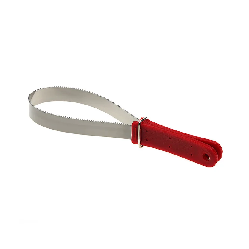 Horse Shedding Blade Stainless Steel Sweat Scraper Serrated Loop Grooming Tool With Handle for Horses Cattle Hair Removal