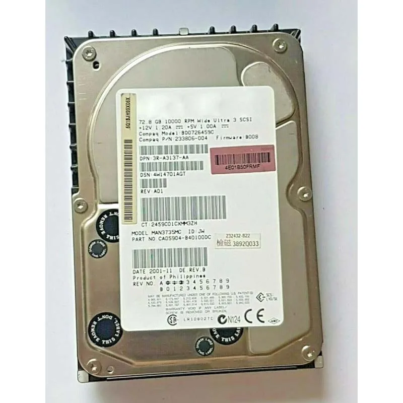 

100%New In box 1 year warranty BD0726459C 233806-004 3R-A3137-AA 72.8GB 80pin Need more angles photos, please contact me