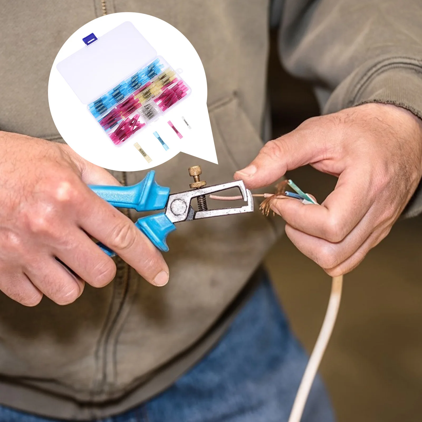 

1Set Heat Shrink Wire Connectors Durable Automotive Electrical Connectors Splashproof Insulation Kit Wire Terminal Kit