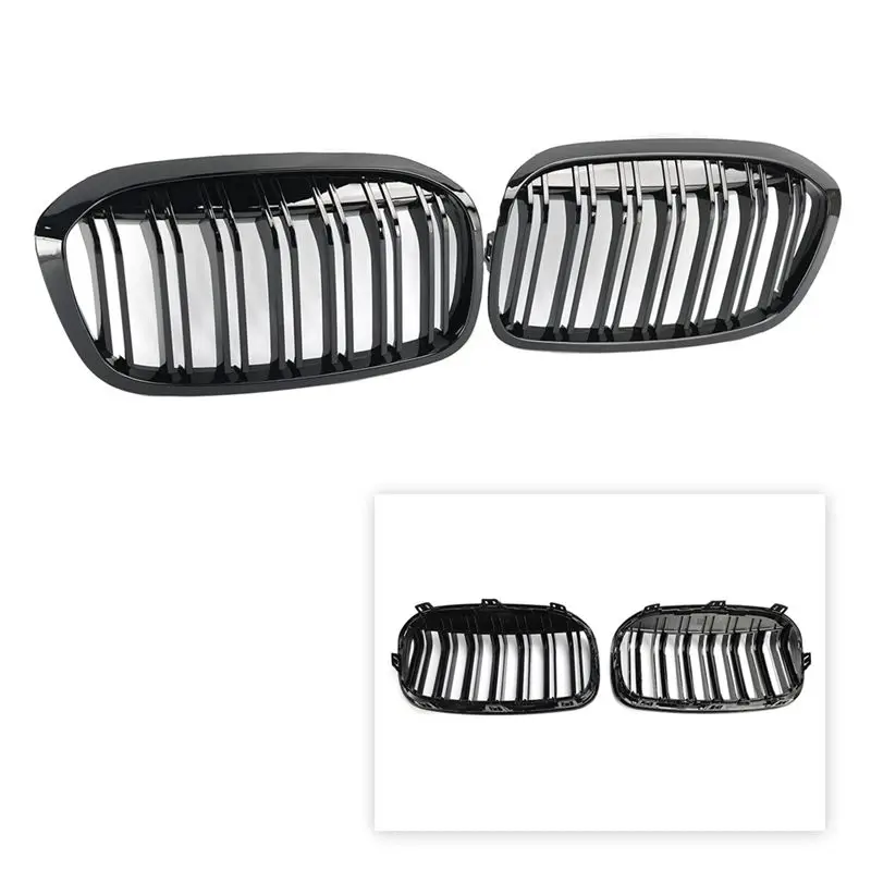 Front Kidney Grill Grille 2PCS Gloss Black Fit For BMW 2 Series F45 F46 2018-2021-X67A
