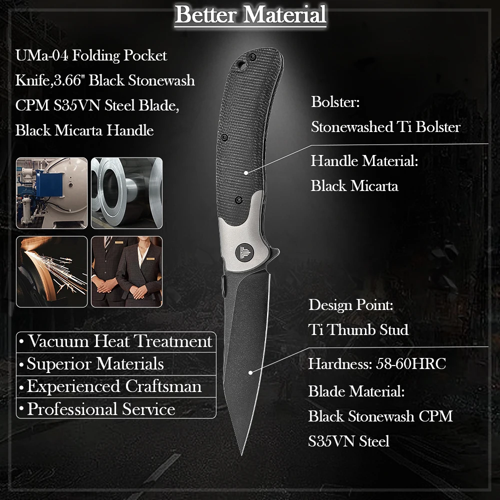 TRIVISA EDC cuchillo plegable táctico de bolsillo con caja de regalo - imagen 2