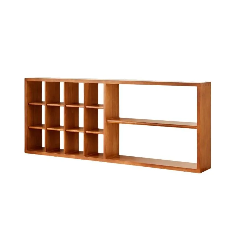 */*Solid Wood Cup Holder, Desktop Water Cup Storage Rack, Cherry Wood Color Lattice Cabinet Rack, Coffee Cup Multi-functional
