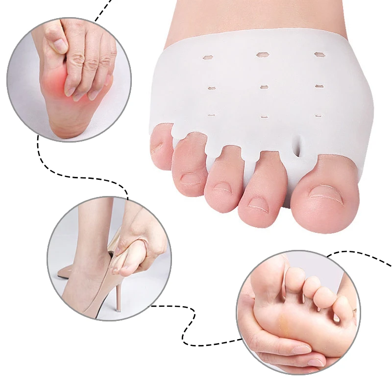 

1Pair Overlapping Toe Feet Care Gel Silicone Hallux Valgus Corrector Separators Bunion Toe Separator Correction Forefoot Pads