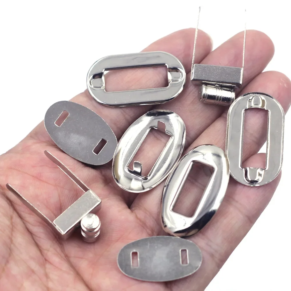 Silver Tone Kiss Clasps Twist Turn Locks Oval Frame Alloy For Purse Luggage Bag DIY Accessories 32x20mm