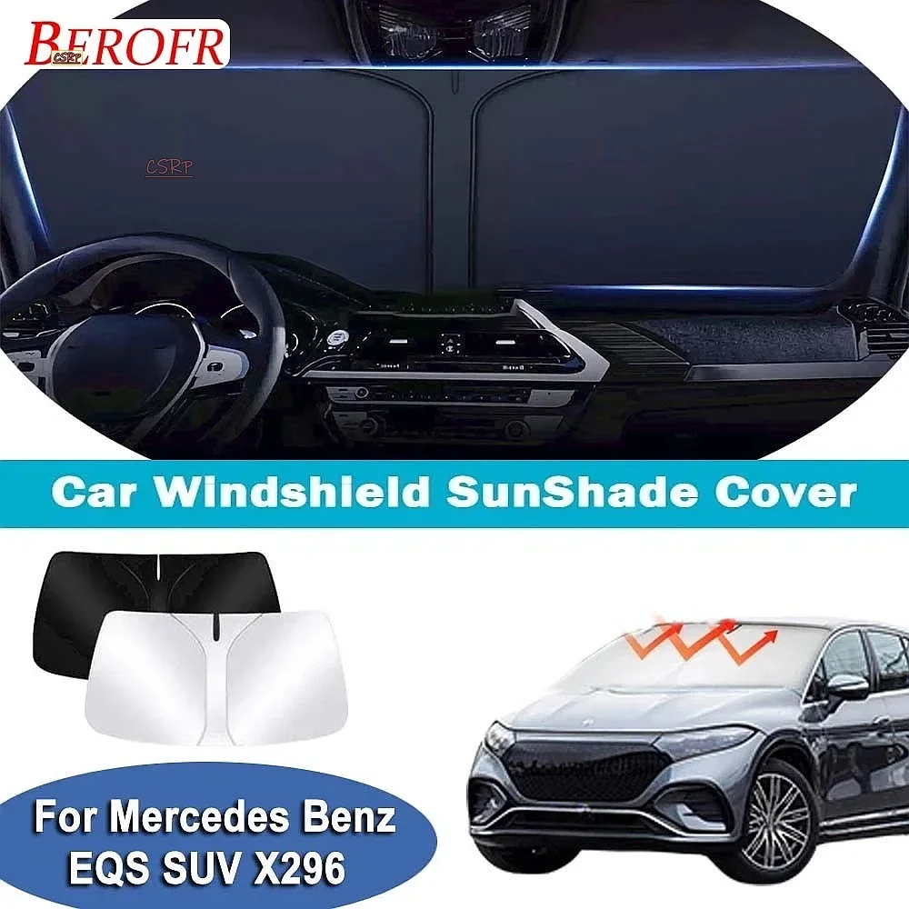 For Mercedes Benz EQS SUV X296 2022-2025 Car Windshield Sunshade Cover Front Window Sun Shade Heat Insulation Accessories