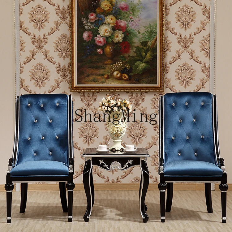 โต๊ะเจรจาธุรกิจไม้แท้ รุ่นคลาสสิกใหม่ สำหรับห้องต้อนรับ คลับ พร้อมเก้าอี้และโซฟา