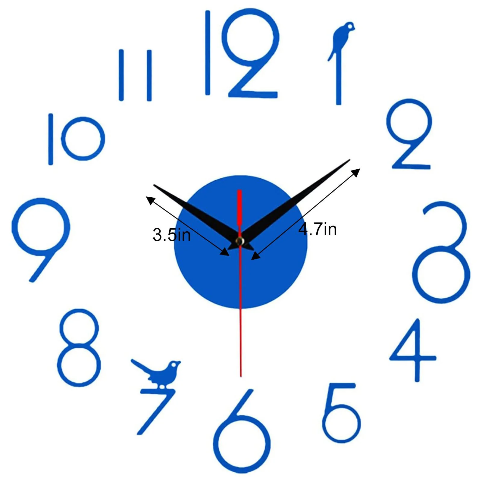 Stickers Wall Clock Without Batteries 1pc 3.5\\\