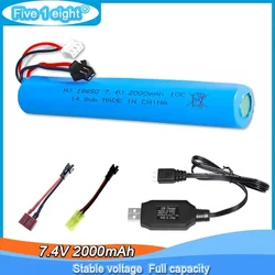 Akumulator litowo-jonowy 7,4 V 2000 mAh do elektrycznej kulki wodnej Automatyczny pneumatyczny pistolet zabawkowy / żelowa kulka Blaster Zabawki Pistolet Elektryczna piłka rozpryskująca