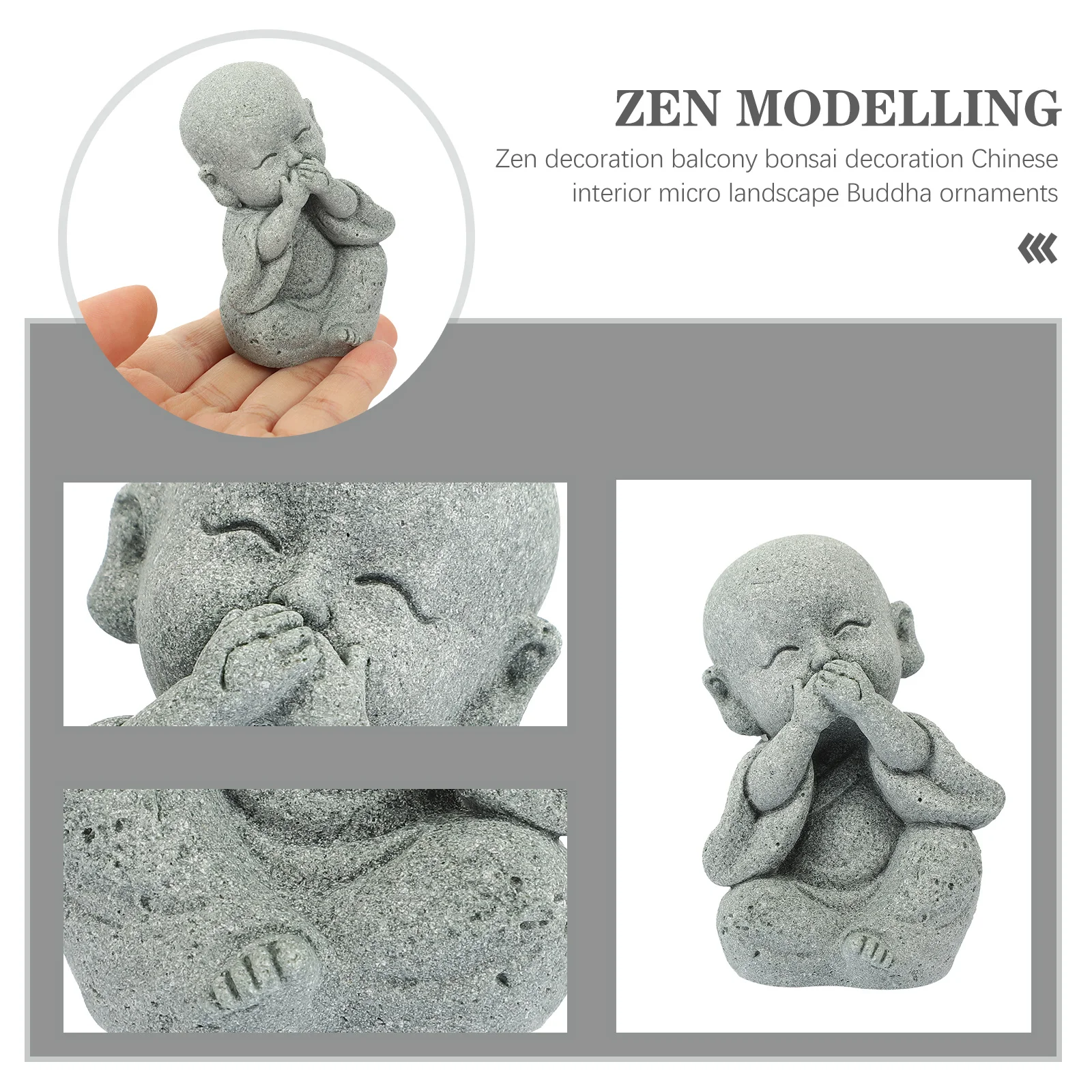 

Aquarium Decor Decorations Accessory Mini Bonsai Figurines Ornament Little Chinese Monk Sculpture