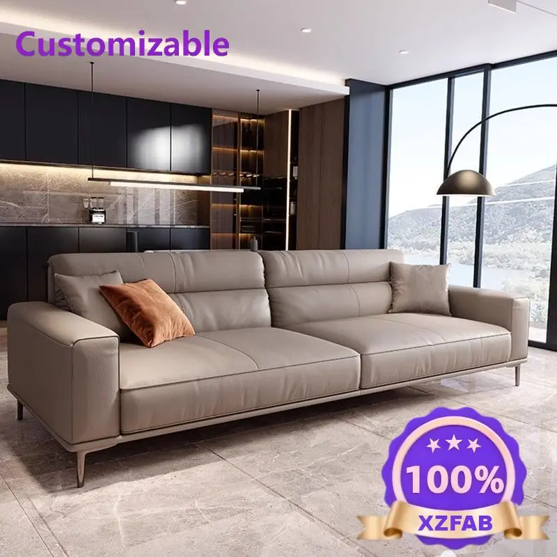 Factory Direct 2026 Office Sofa Simple Modern Fashion Meeting Business Reception Room Italian Light Luxury Leather Art