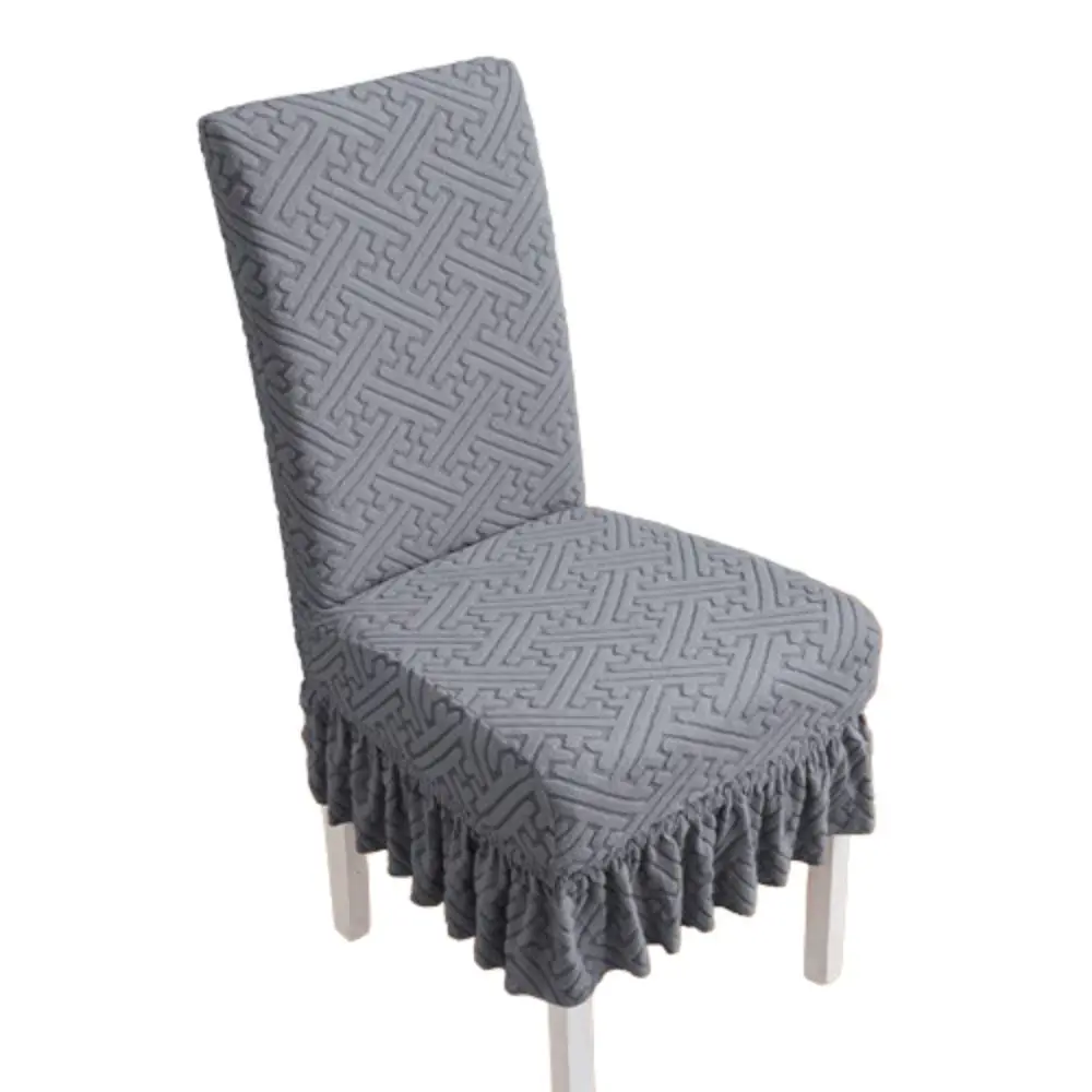 

Twill Skirt Edge Chair Covers Universal Elastic Seat Covers Jacquard Home Decor Dining Chair Protector Living Room