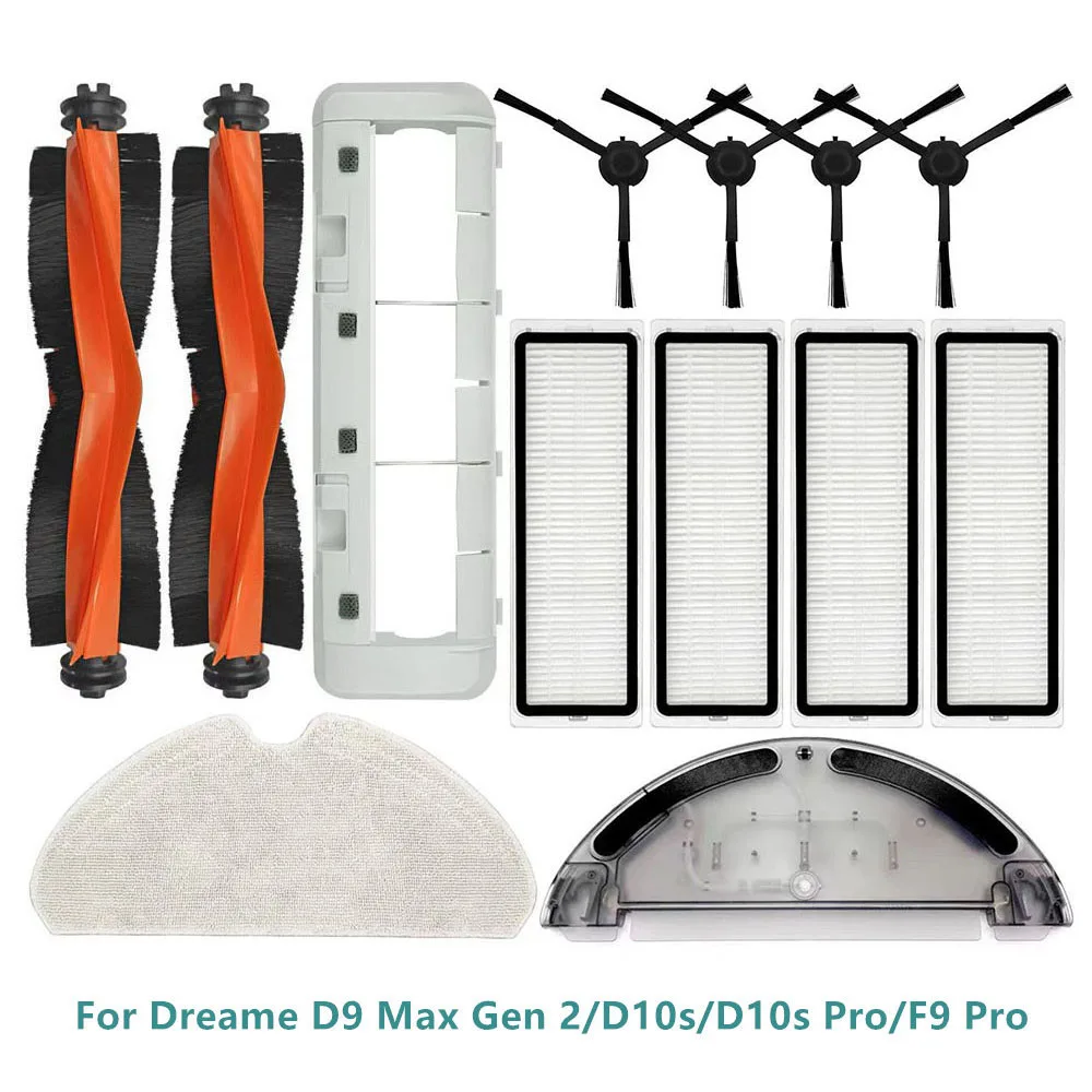 Hepa-Filter Hauptseitenbürsten Mopptuch Wassertank für Dreame D9 Max Gen 2/D10s/D10s Pro/F9 Pro Staubsaugerzubehör