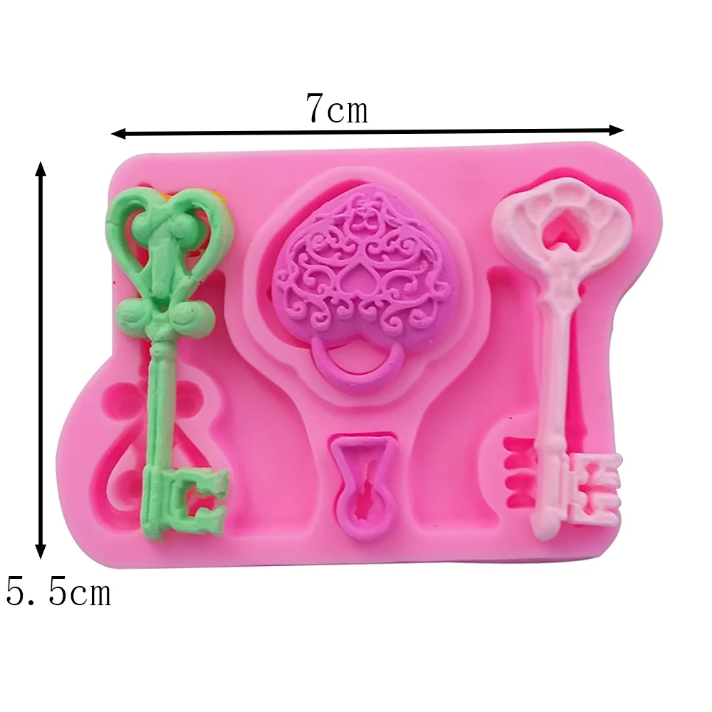Antique Key /Lock/ Baroque Key Steampunk Gears Silicone Mold / Machine Gears Fondant Mold / Resin / Cake Decorating / Candy Mold