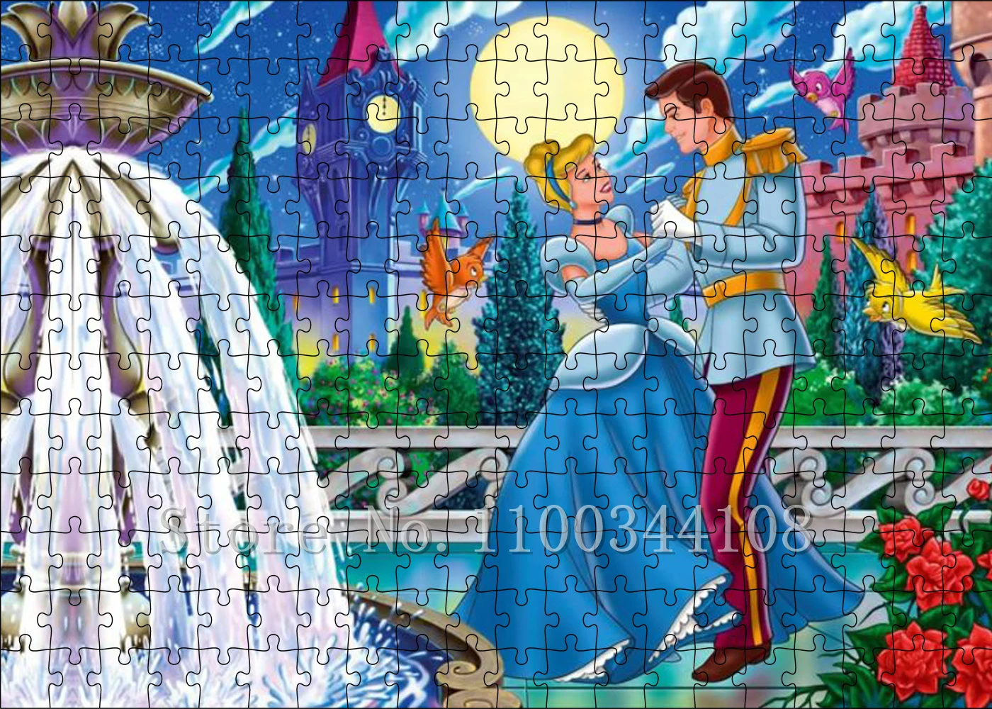 300/500/1000 шт. Пазлы Disney, принцесса Золушка, Мультяшные фильмы, пазлы для детей, Обучающие игрушки ручной работы