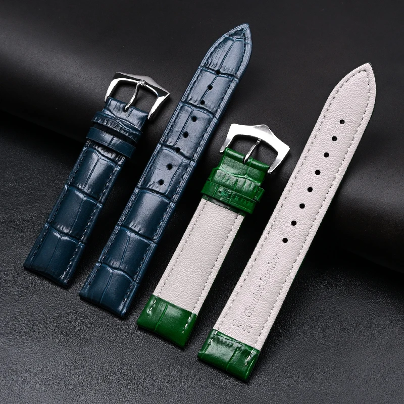 Watch Strap Leather Steel Pin Buckle Watch Band 12mm 13mm 14mm 15mm 16mm 17mm 18mm 19mm 20mm 21mm 22mm 23mm 24mm 26mm Bracelet