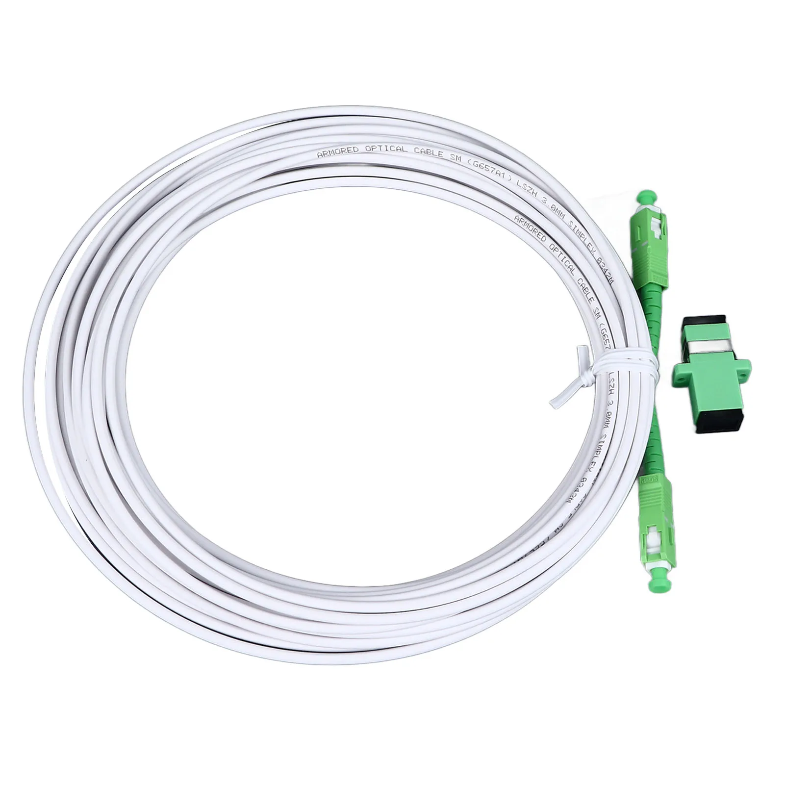 Juego de cables de extensión de módem óptico de puente de fibra óptica, Cable de parche SC de modo único blindado con conector de brida para FTTH FTTB FTTP