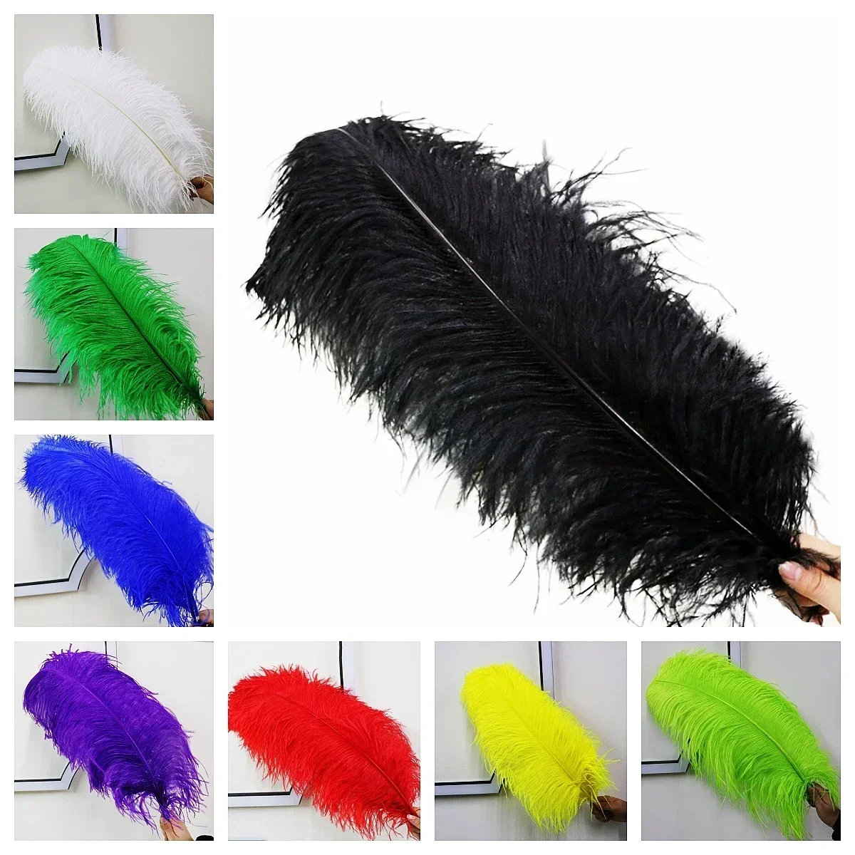 

100PCS Fluffy Big Ostrich Feather White Ostrich Feathers Plumes 60-65CM for Wedding Table Centerpieces Carnaval Decoratio