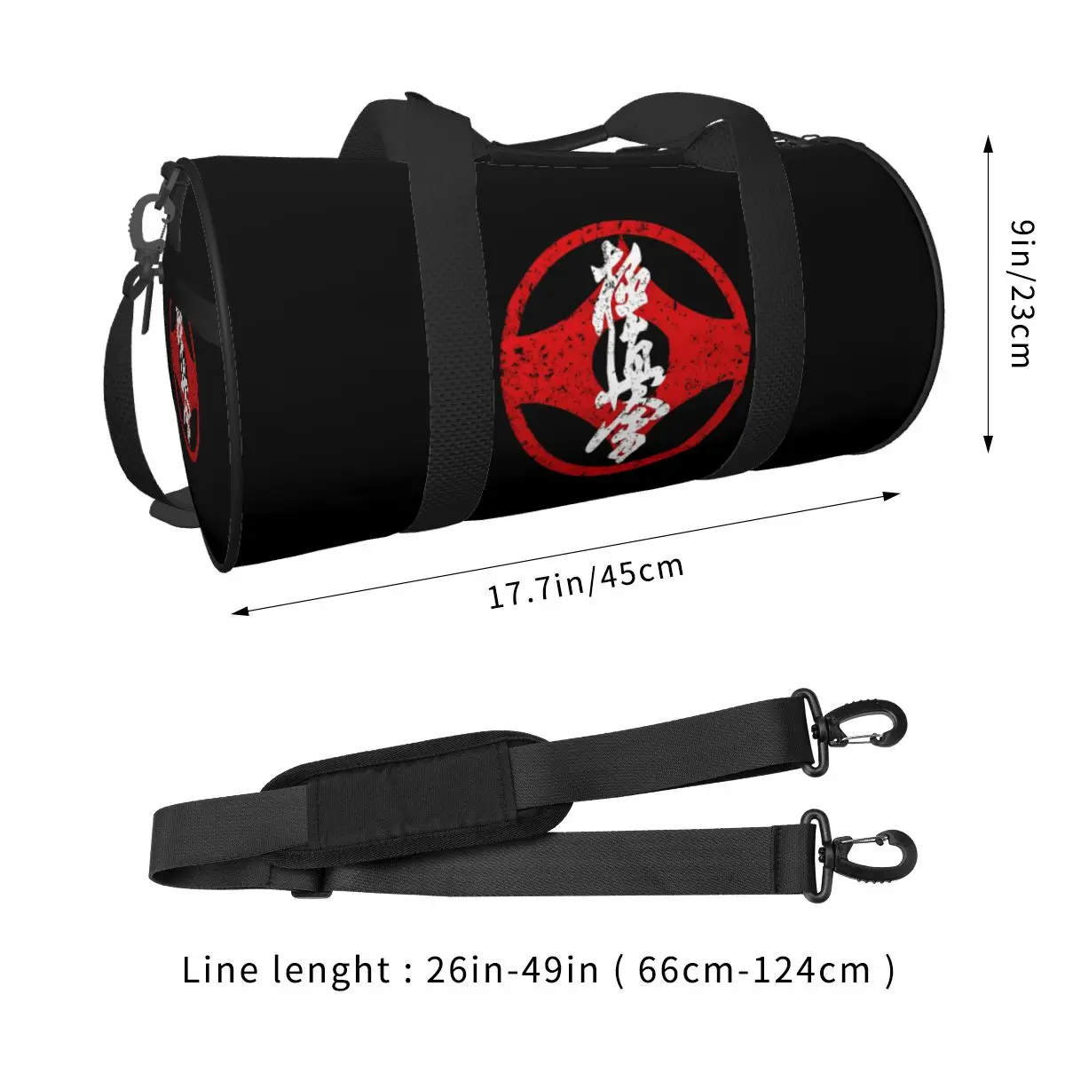 Gym Bag Kyokushin Kaikan Karate Symbol Kyokushinkai Sports Bag Large Capacity Couple Waterproof Handbag Funny Travel Fitness Bag