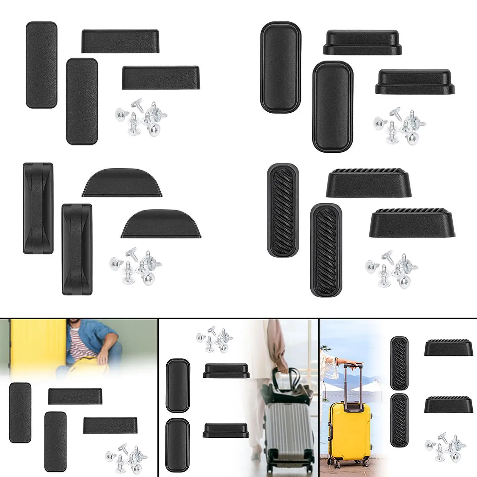 

4Pcs Suitcase Bottom Stud Feet Pads Replacement Replace Parts Accessories with Screws