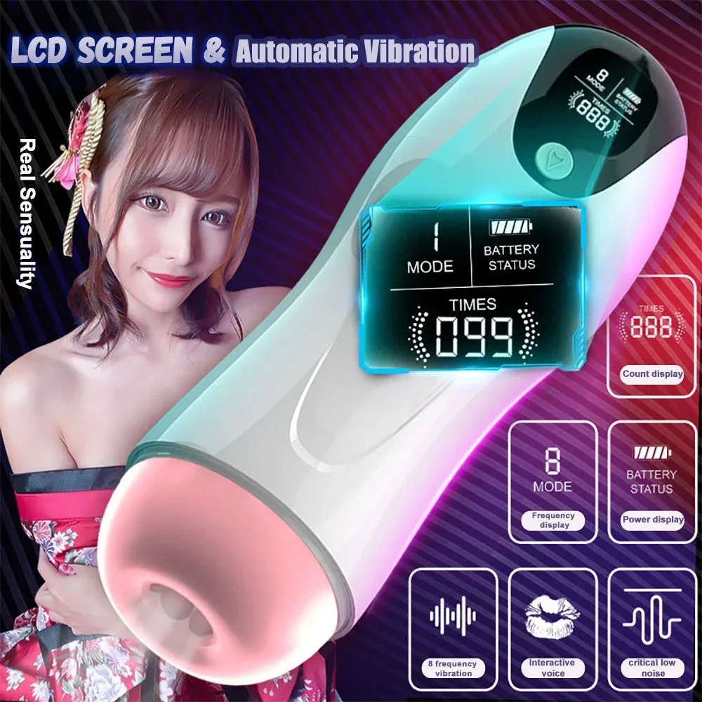 Masturbators For Men Automatic Sucking Real Vagina Vibrator Male Masturbation Cup Pussy Pocket Sex Machine Toys For Adults 18