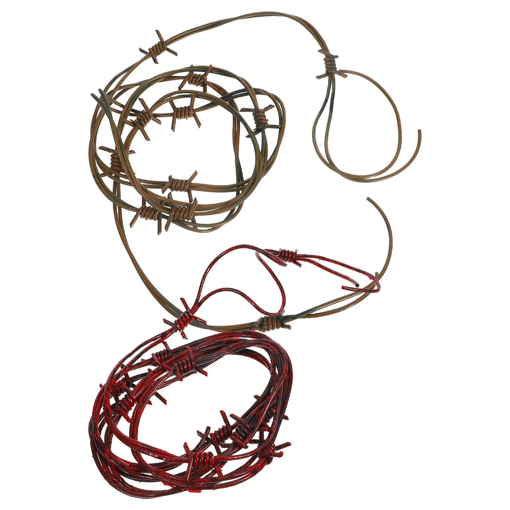 

2pcs Plastic Wire For Halloween Party Western Decor Haunted Garland Prop New Artificial Barbed Wires Novelty