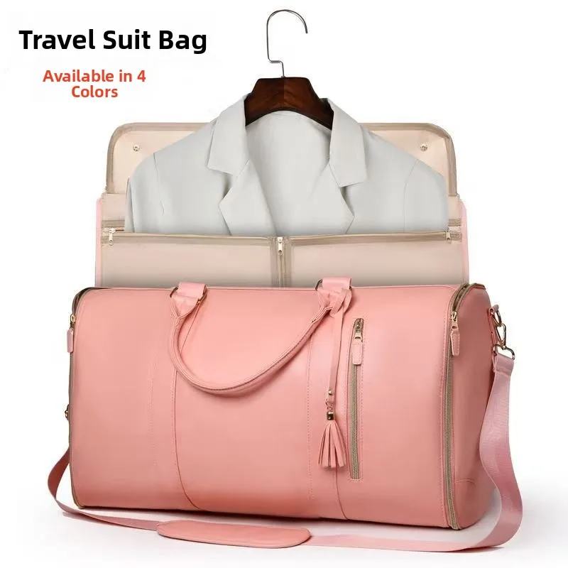 

New Faionable Leather Travel Bag Women's Handbag Large Capaci Crossbody Bag for Busin Trip Durable Polyester