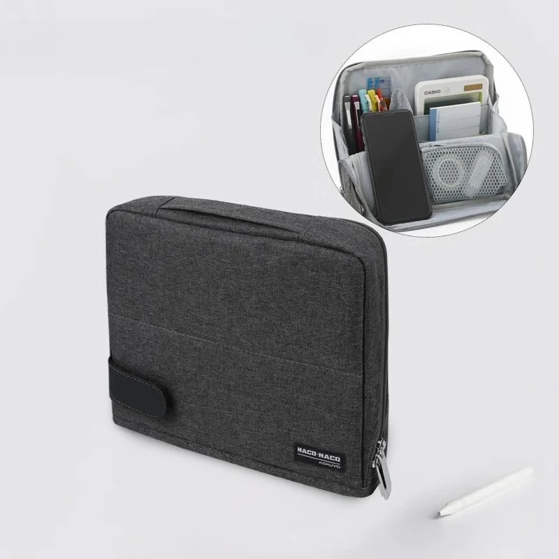 Storage Organizer Bag Large Capacity Black Pouch Scratch Resistant Wear Durable Insert for Travel Handbag Home Daily Sorting