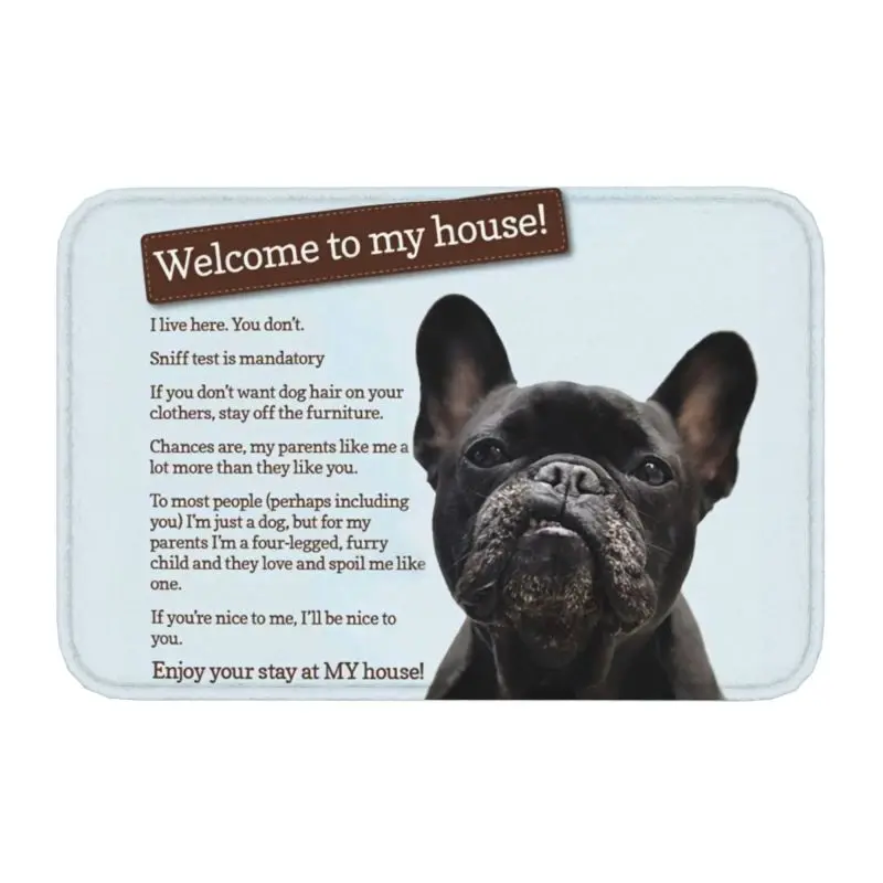 Custom So True French Bulldog Doormat Mat Anti-Slip Animal Dog Kitchen Bath Garage Rug Carpet 40*60cm