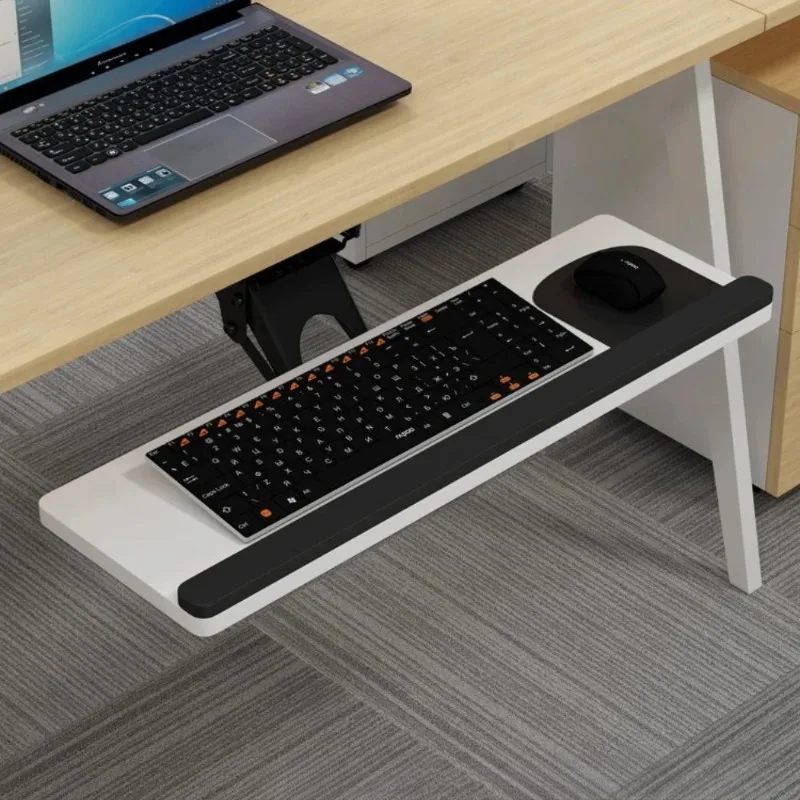Keyboard Tray Under Desk Sliding Drawer with Mouse Pad, Ergonomic Height Adjustable & Rotatable, Sturdy Stand for Home Office - view 3