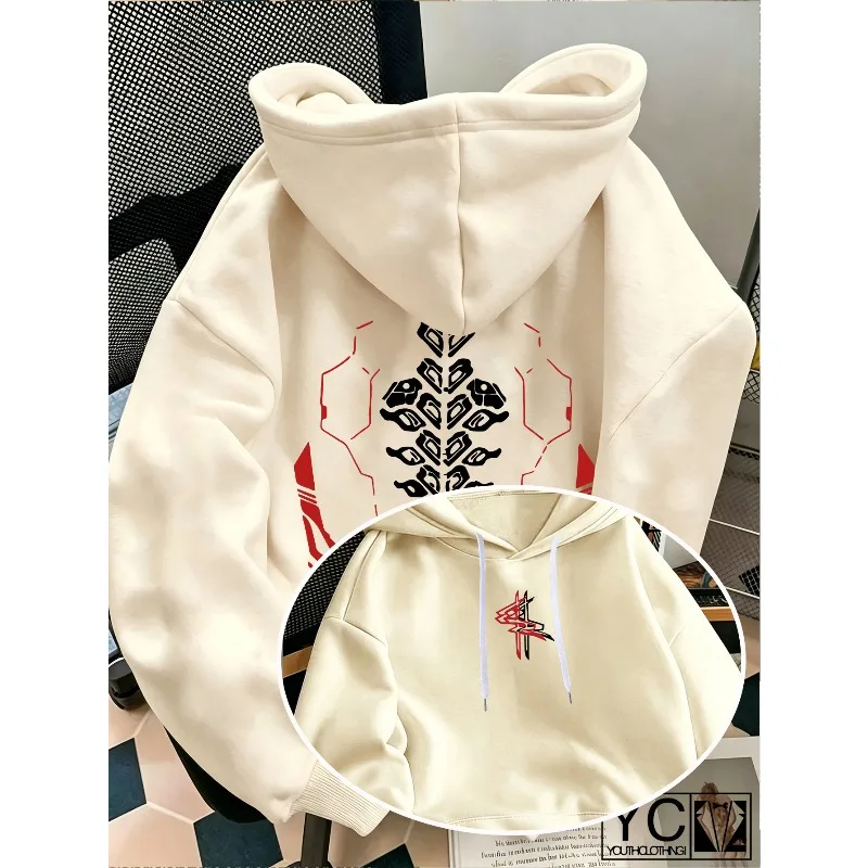 Herren-Hoodie im Cyberpunk-Stil, dunkler Gothic-Hoodie, neue Herbst- und Winterkollektion, lässiger Unisex-Y2K-Hoodie – Detail 5