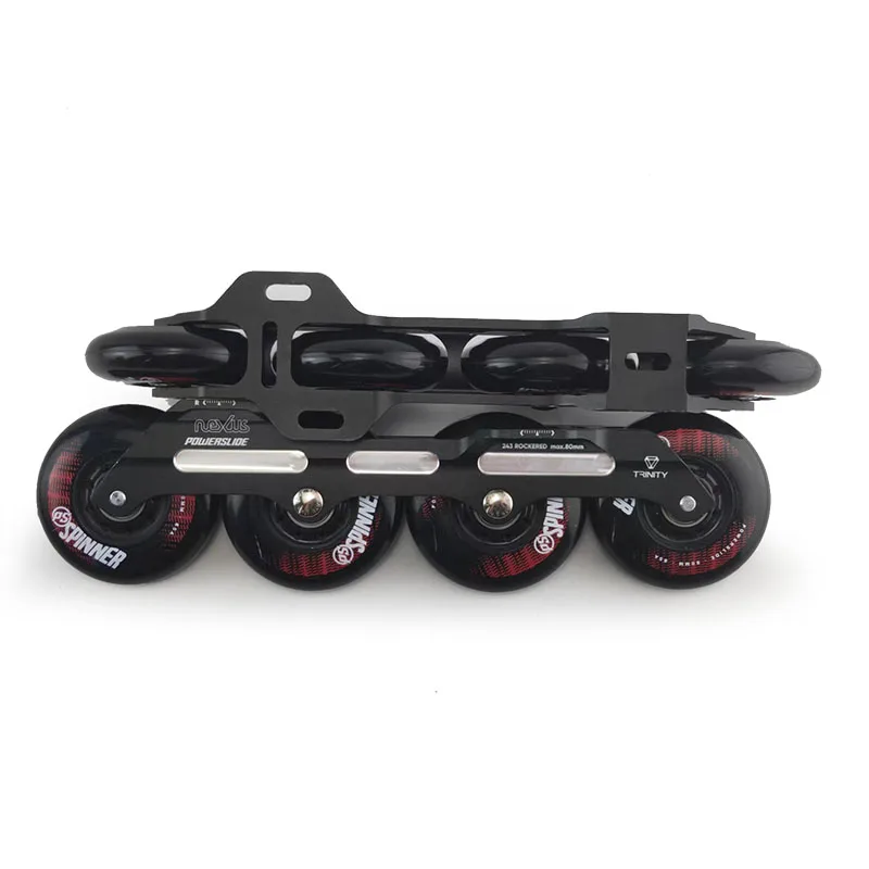 Original Powerslide Skates Base 80 mm 85A Wheel Trinity 243 Rockered Frame for Slalom Sliding Street Asphalt Road Skating Shoes