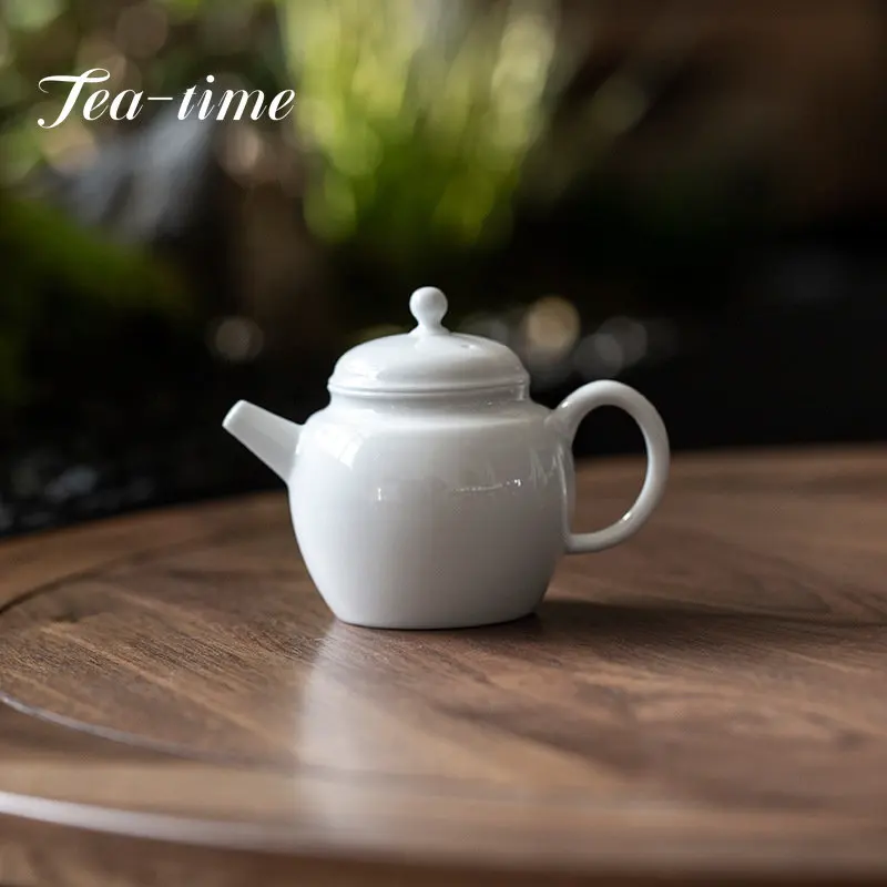 100ml Boutique Sweet White Glaze Ceramic Teapot Handmade Porcelain Single Sketch Pot Tea Maker Kettle with Filter Kung Fu Teaset