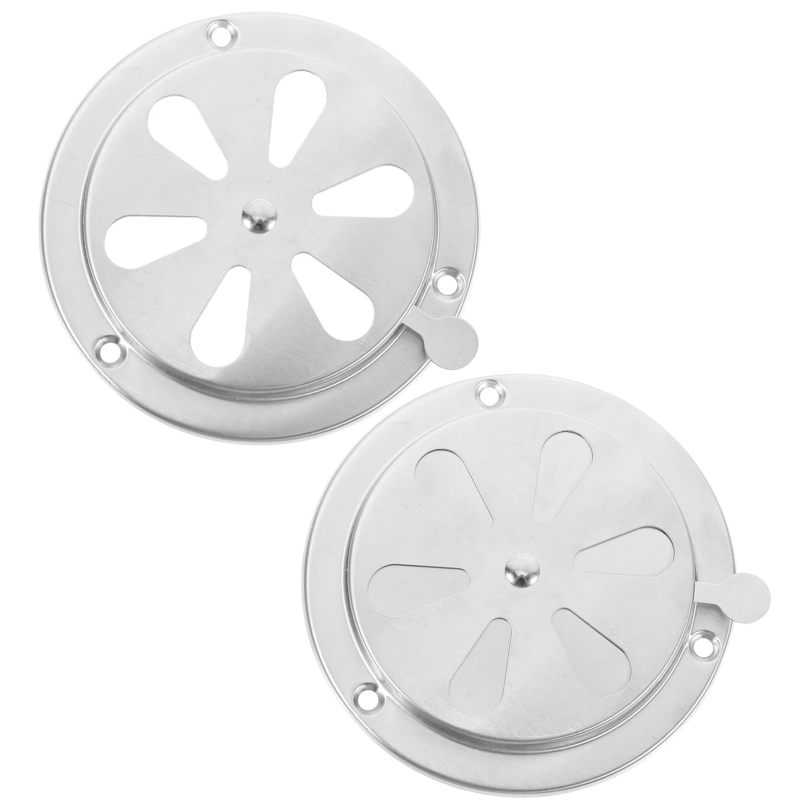 

2pcs Damper Covers 125mm Stainless Steel Adjustable Airflow Oven Wall Vents Round Grille Holes Oven Vent Cover Cover