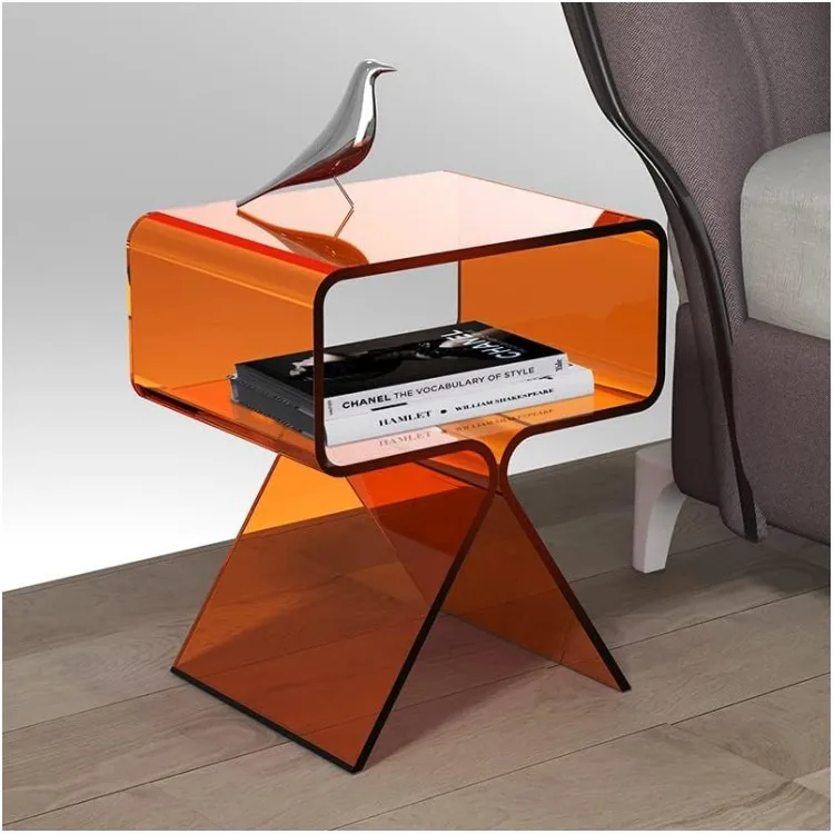 New Fashion Durable Orange Hotel Coffee Bedside Table Simple Nordic Bed Side Table