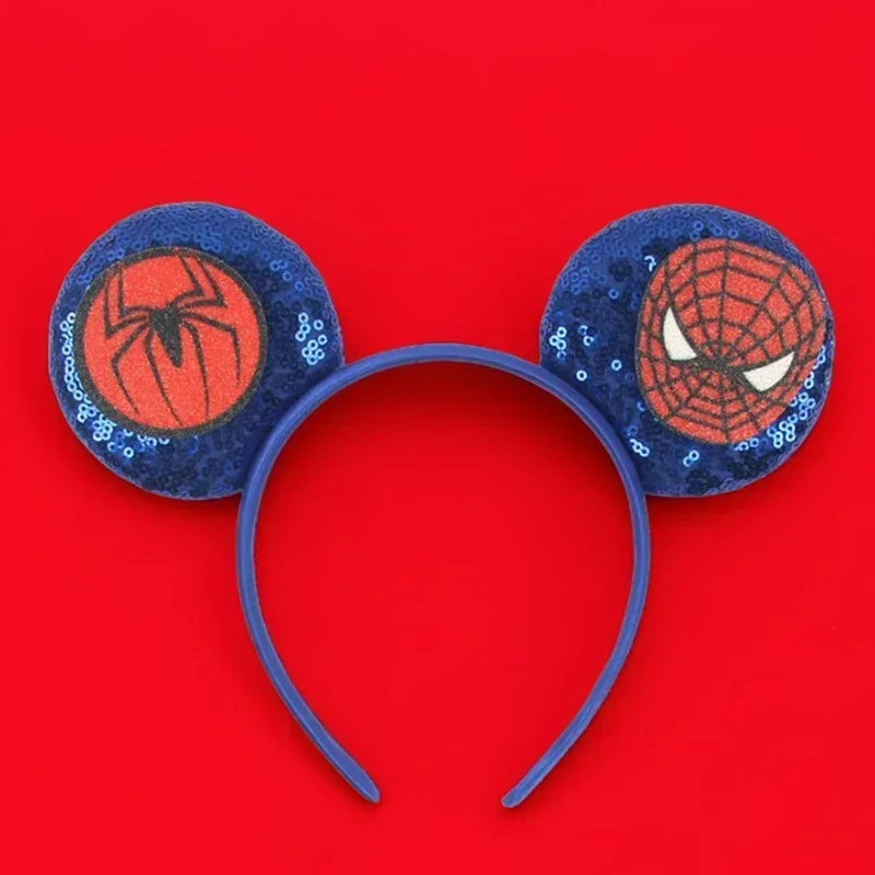 Disney marvel spiderman orelha headbands para crianças meninas couro mickey mouse hairbands feminino acessórios para o cabelo dos homens adultos headwear