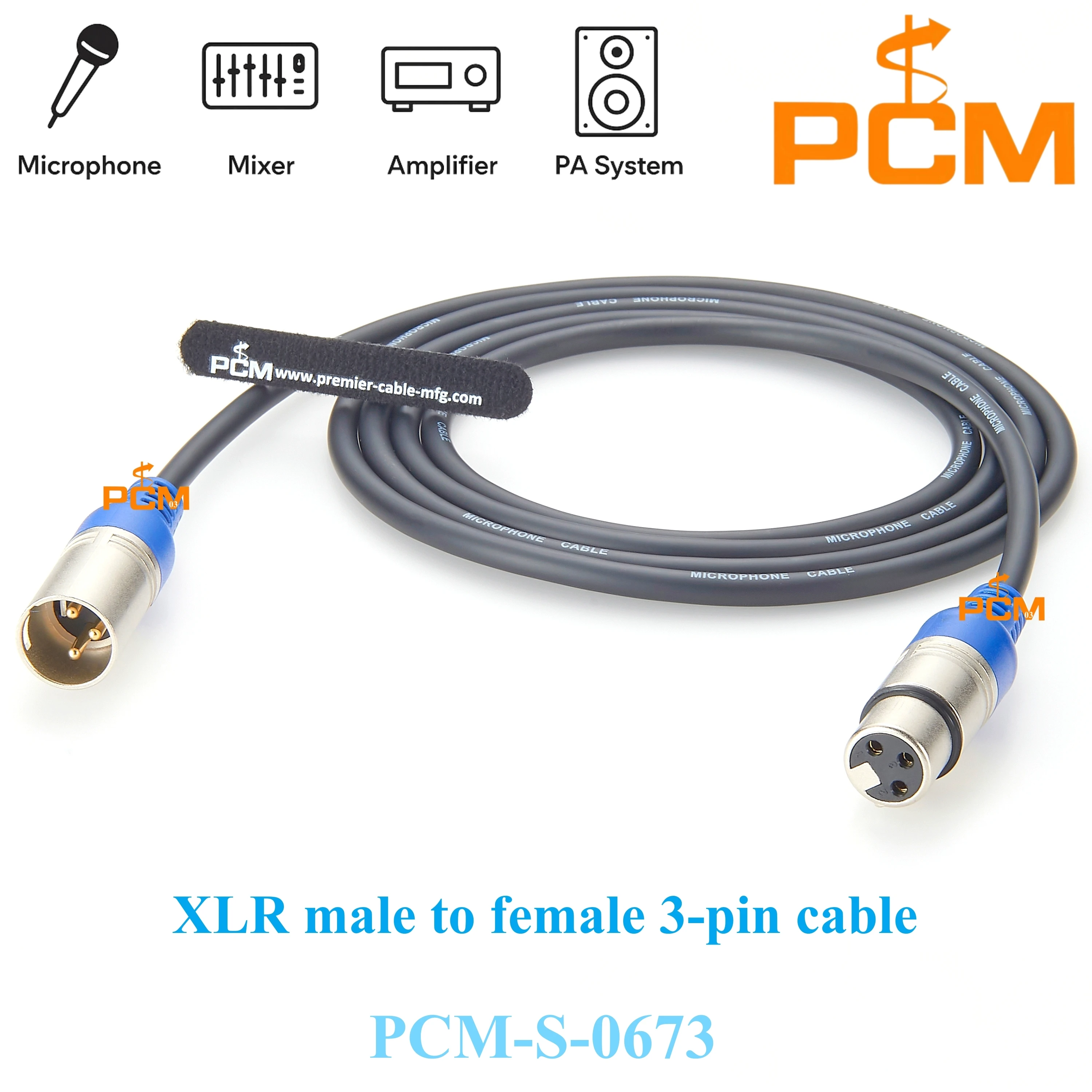 Kabel XLR 3-pinowy męski na żeński, kabel mikrofonowy Sound Cannon do miksera, wzmacniacza, zbalansowany analogowy kabel audio, przedłużacz XLR