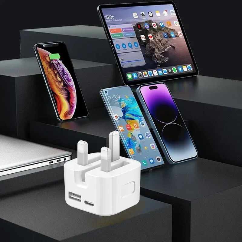 شحن سريع للغاية منافذ مزدوجة PD A + C 20 وات 35 وات UK GB AC Home Travel USB C شاحن آيفون 13 14 15 سامسونج شاومي #6