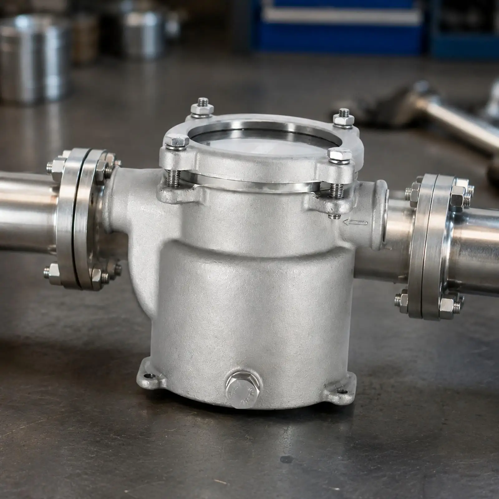 316 Stainless Steel Marine Strainer with Bottom Drain for Yacht Engine Protection Debris Removal